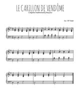 Téléchargez l'arrangement pour piano de la partition de Traditionnel-Le-carillon-de-Vendome en PDF